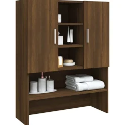 vidaXL Armario para lavadora color roble marrón 70,5x25,5x90 cm Marr&oacute;n roble Online