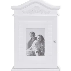 vidaXL Armario para llaves con marco de fotos blanco Outlet