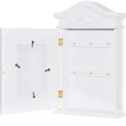 vidaXL Armario para llaves con marco de fotos blanco Outlet