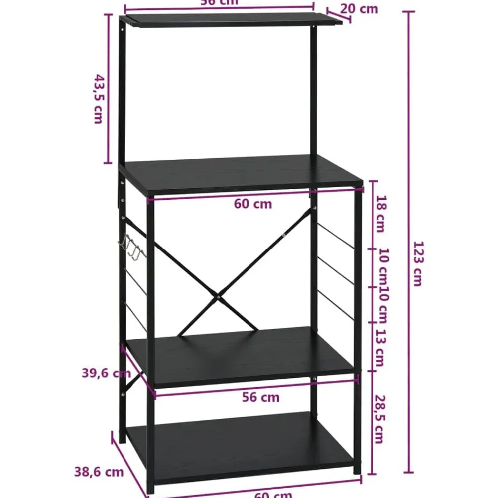 vidaXL Cocina Y Comedor-Armario para microondas madera ingeniería 60x39,6x123 cm