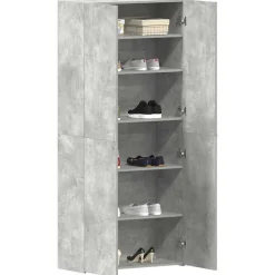 vidaXL Productos Del Hogar-Armario para Zapatos con estante Gris 80 x 35.5 x 180 cm
