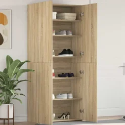 vidaXL Productos Del Hogar-Armario para Zapatos con estante Marrón 80 x 35.5 x 180 cm