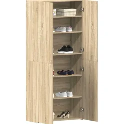 vidaXL Productos Del Hogar-Armario para Zapatos con estante Marrón 80 x 35.5 x 180 cm