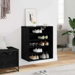 vidaXL Armario para Zapatos con estante Roble Negro 60 x 35 x 70 cm Outlet