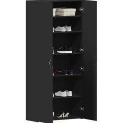 vidaXL Armario para Zapatos con estante 80 x 35.5 x 180 cm Negro Hot