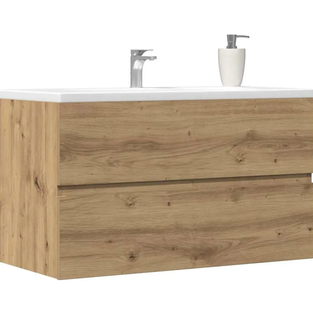 vidaXL Armario pared baño madera ingeniería artisian 80x38,5x45 cm artisian oak