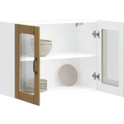 vidaXL Armarios Y Almacenamiento-Armario pared cocina puerta de cristal Lucca