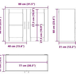 vidaXL Armarios Y Almacenamiento-Armario pared cocina puerta de cristal Lucca