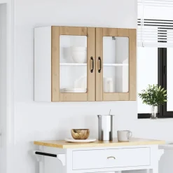 vidaXL Armarios Y Almacenamiento-Armario pared cocina puerta de cristal Lucca