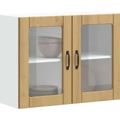 vidaXL Armarios Y Almacenamiento-Armario pared cocina puerta de cristal Lucca