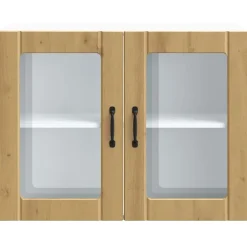 vidaXL Armarios Y Almacenamiento-Armario pared cocina puerta de cristal Lucca
