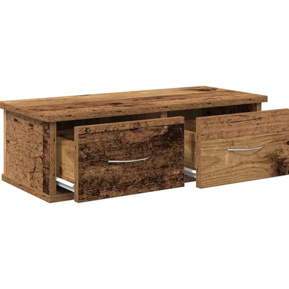 vidaXL Estanterías-Armario pared madera ingeniería madera envejecida 60x26x18,5 cm