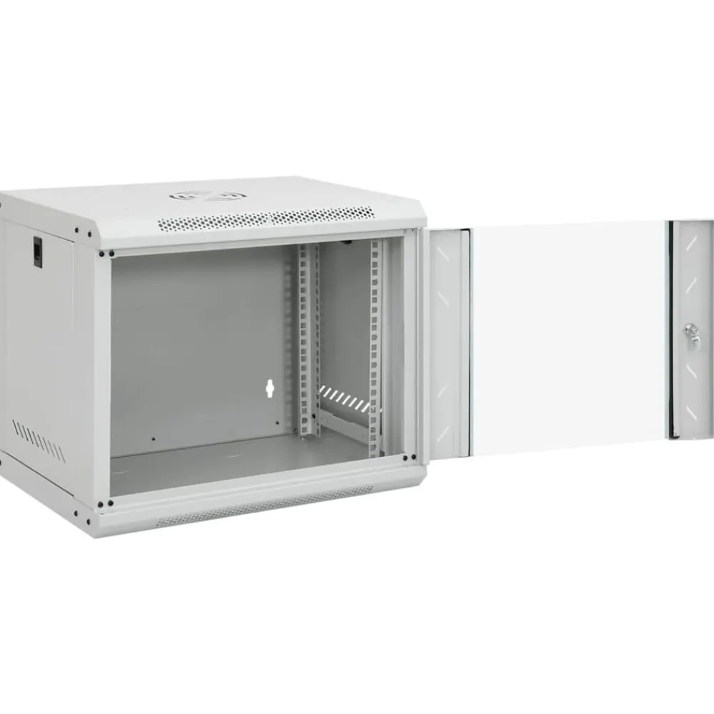 vidaXL Armario rack de red de pared 9U 19" IP20 53x40x45 cm Gris Sale