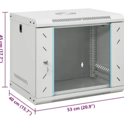 vidaXL Armario rack de red de pared 9U 19