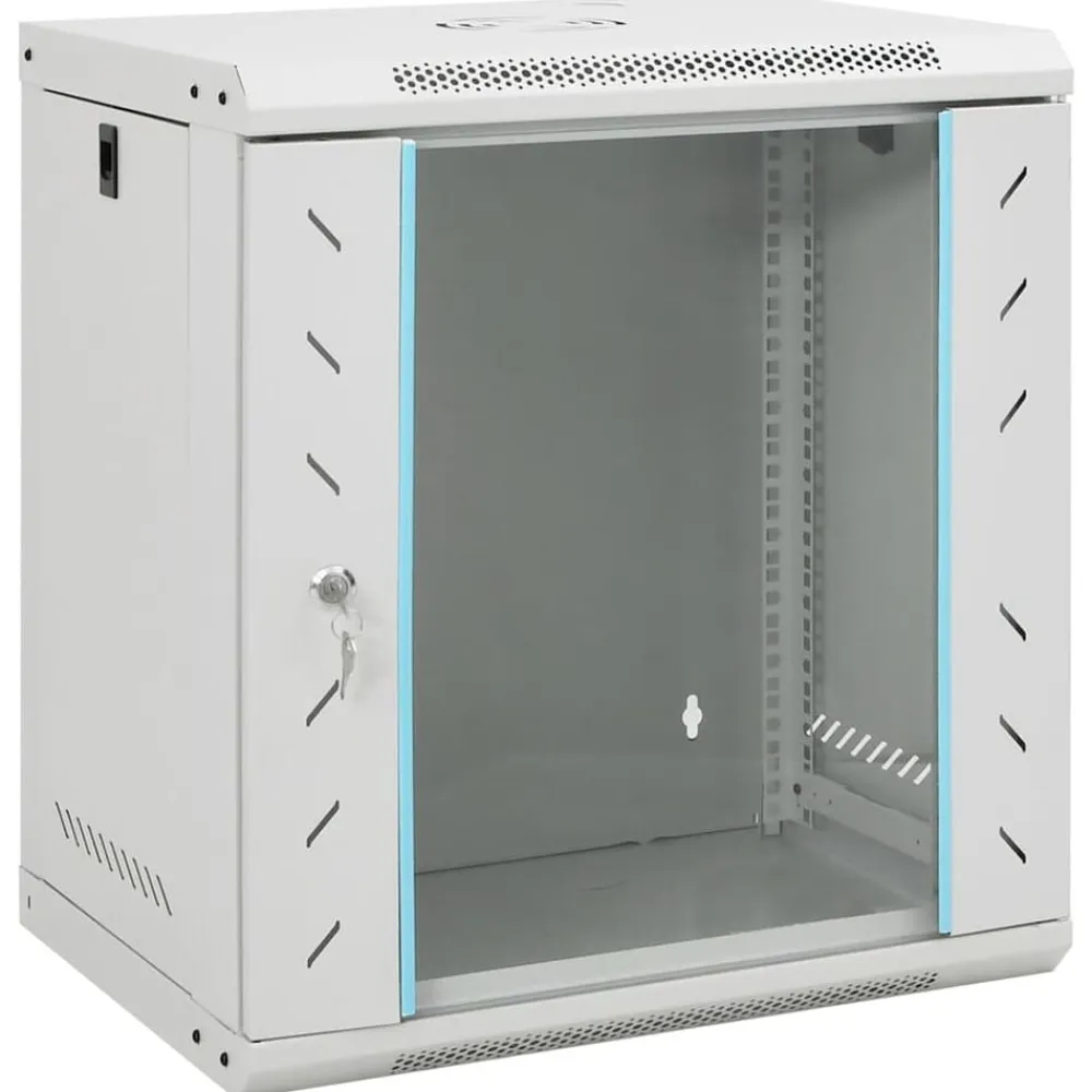 vidaXL Electrónica-Armario rack de red de pared 12U 19" IP20 53x40x30 cm