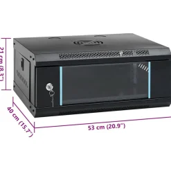 vidaXL Electrónica-Armario rack de servidores de pared 4U 19