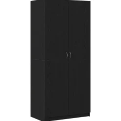 vidaXL Armario 90 x 52 x 200 cm Madera contrachapada Roble negro New