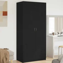 vidaXL Armario 90 x 52 x 200 cm Madera contrachapada Roble negro New
