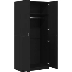 vidaXL Armario 90 x 52 x 200 cm Madera contrachapada Roble negro New