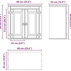 vidaXL Armario SKI Marrón Miel 60 x 32 x 40 cm Madera de pino macizo Hot