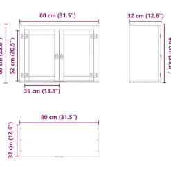 vidaXL Armarios Y Almacenamiento-Armario SKI Marrón Miel 60 x 32 x 40 cm Madera de pino macizo