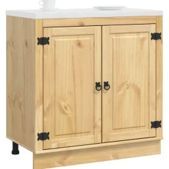 vidaXL Armarios Y Almacenamiento-Armario SKI Marrón Miel 80 x 46 x 81,5 cm Madera de pino macizo