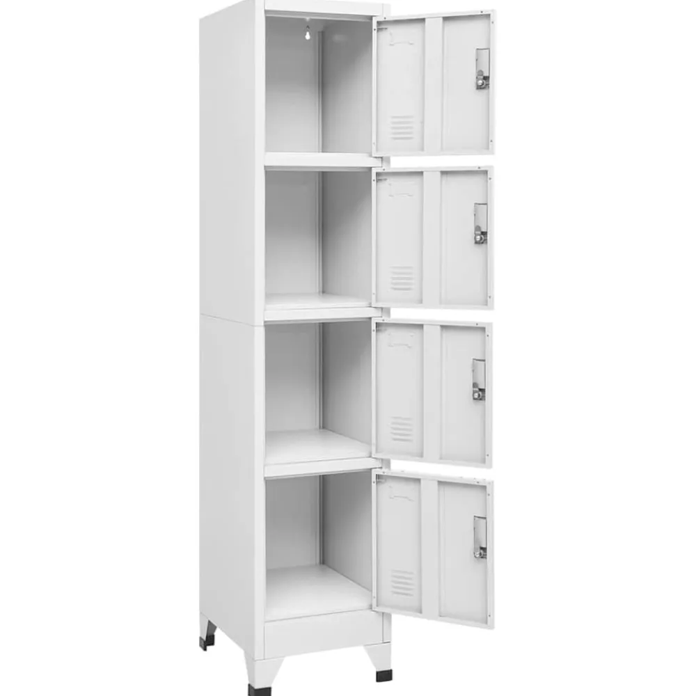 vidaXL Armario taquilla con 4 compartimentos 38x45x180 cm Gris Sale
