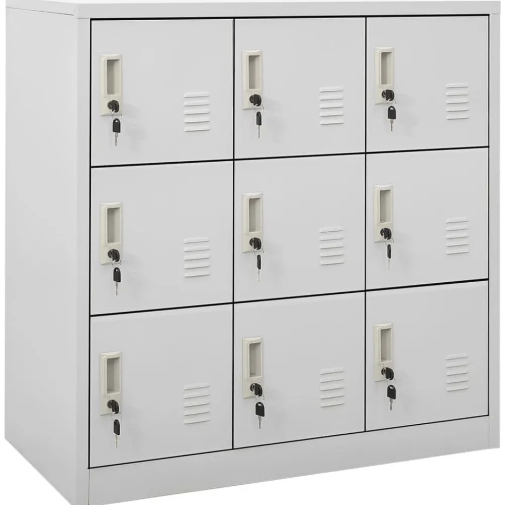vidaXL Armario taquilla de acero 90x45x92,5 cm Gris claro Discount