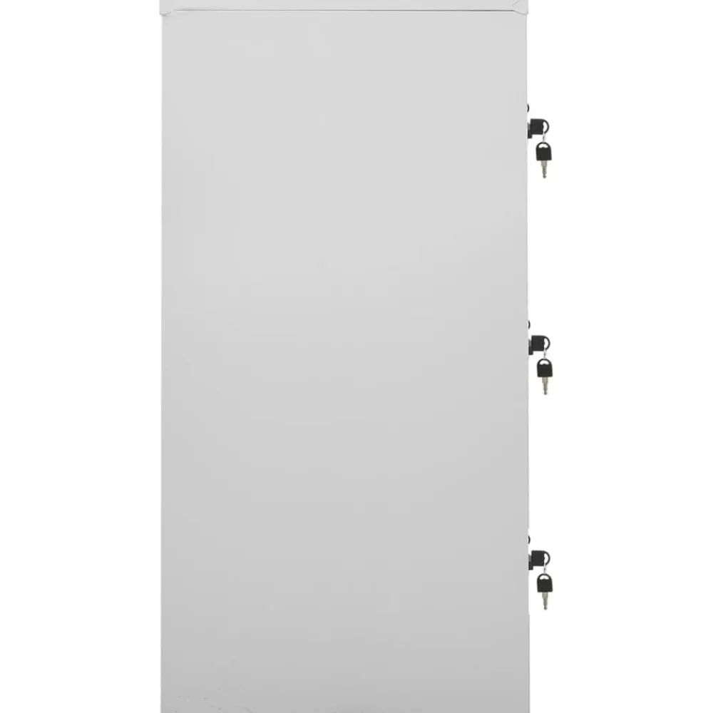 vidaXL Armario taquilla de acero 90x45x92,5 cm Gris claro Discount