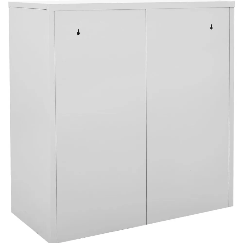vidaXL Armario taquilla de acero 90x45x92,5 cm Gris claro Discount