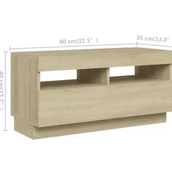 vidaXL Armario TV con luces LED color 180x35x40 cm Roble Sonoma Sale