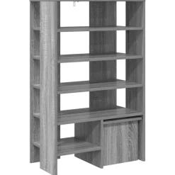 vidaXL Armario Zapatero 2 pcs Madera de ingeniería Gris sonoma Discount