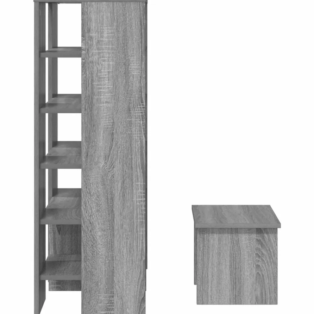 vidaXL Armario Zapatero 2 pcs Madera de ingeniería Gris sonoma Discount