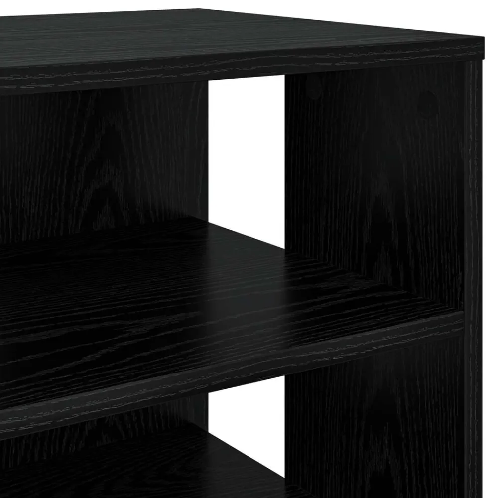 vidaXL Armario Zapatero 2 pcs Madera de ingeniería Roble negro Hot