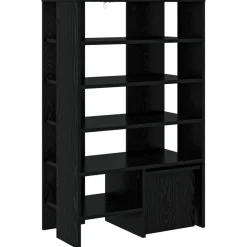 vidaXL Armario Zapatero 2 pcs Madera de ingeniería Roble negro Hot
