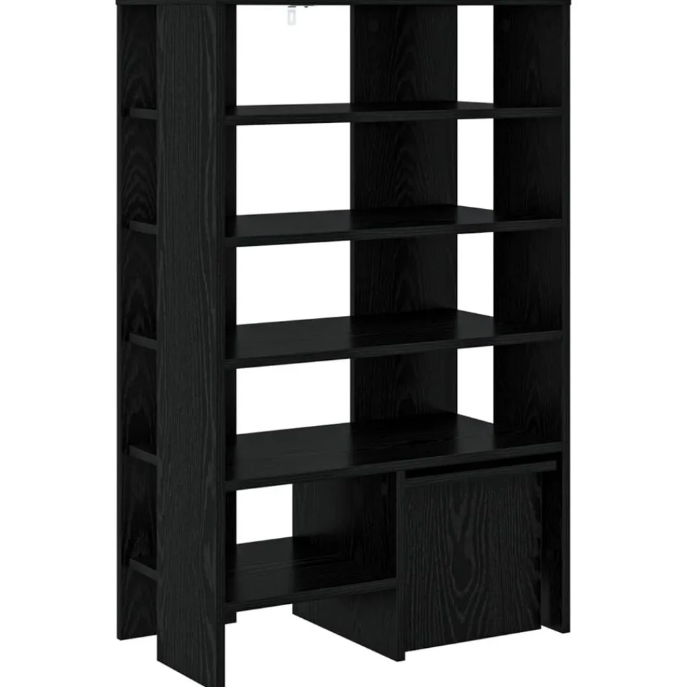 vidaXL Armario Zapatero 2 pcs Madera de ingeniería Roble negro Hot