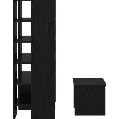 vidaXL Armario Zapatero 2 pcs Madera de ingeniería Roble negro Hot