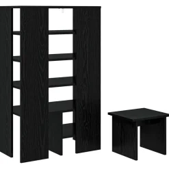 vidaXL Armario Zapatero 2 pcs Madera de ingeniería Roble negro Hot