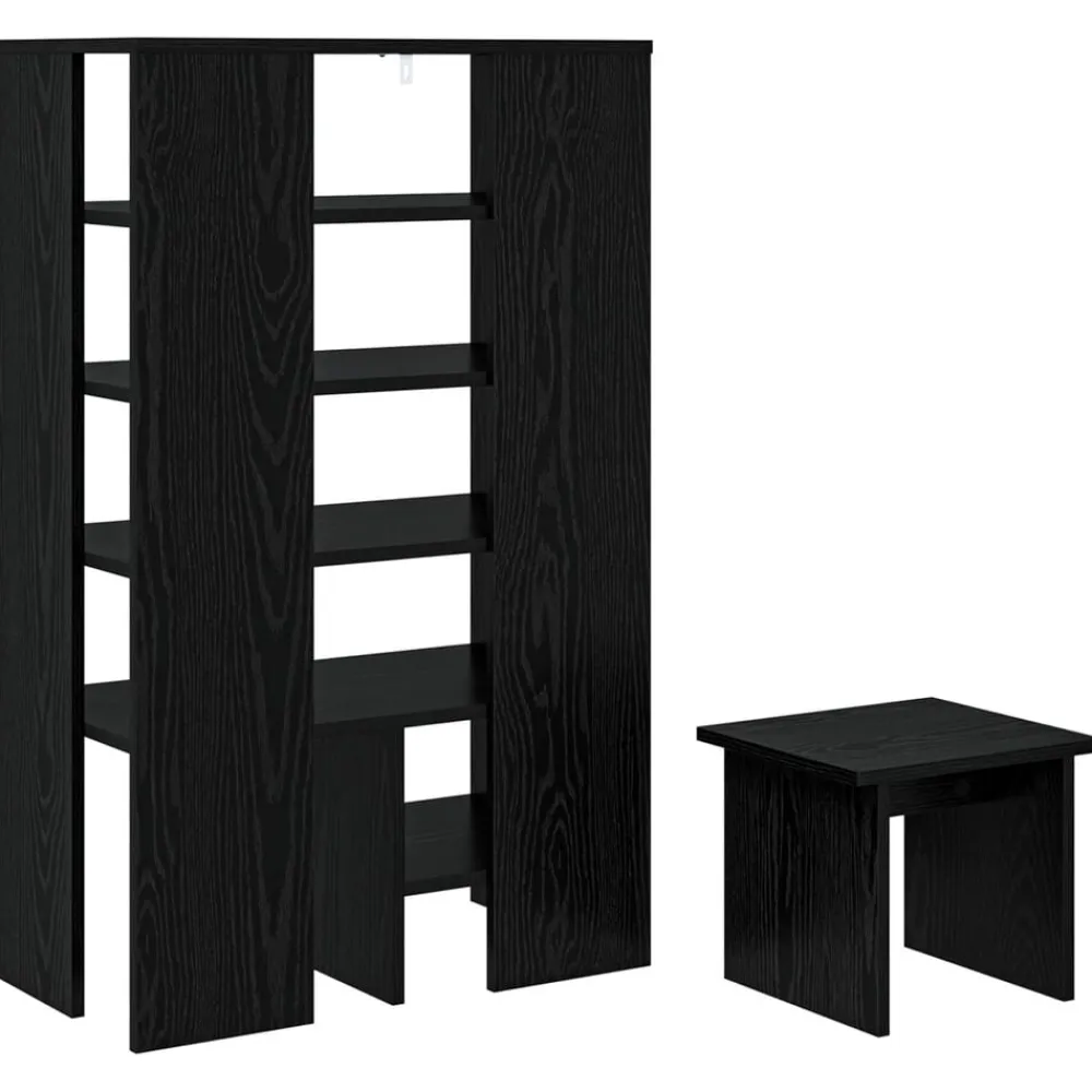 vidaXL Armario Zapatero 2 pcs Madera de ingeniería Roble negro Hot