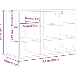 vidaXL Productos Del Hogar-Armario Zapatero 77,5 x 30 x 51 cm Madera de ingeniería