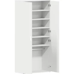 vidaXL Armario Zapatero 80 x 39 x 178 cm Madera de ingeniería White Sale