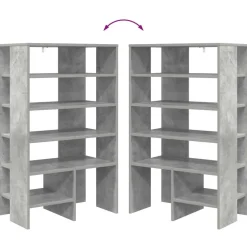 vidaXL Productos Del Hogar-Armario Zapatero 2 pcs Gris Concreto Madera de ingeniería