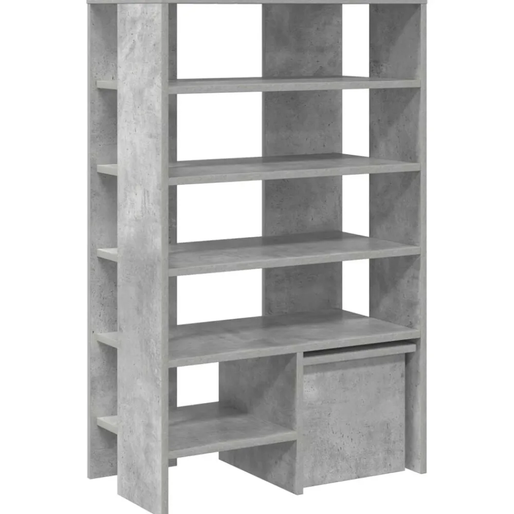 vidaXL Productos Del Hogar-Armario Zapatero 2 pcs Gris Concreto Madera de ingeniería