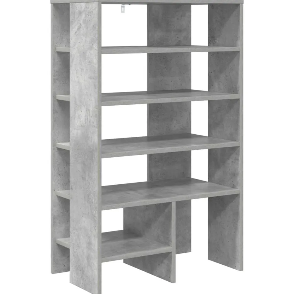 vidaXL Productos Del Hogar-Armario Zapatero 2 pcs Gris Concreto Madera de ingeniería