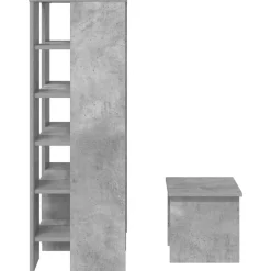 vidaXL Productos Del Hogar-Armario Zapatero 2 pcs Gris Concreto Madera de ingeniería