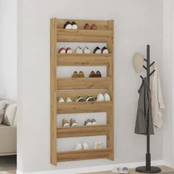 vidaXL Armario Zapatero 2 pcs Roble artesanal 85 x 18 x 90 cm Roble artisan Outlet