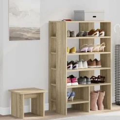 vidaXL Armario Zapatero 2 pcs Madera de ingeniería Roble Sonoma Clearance