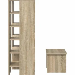 vidaXL Armario Zapatero 2 pcs Madera de ingeniería Roble Sonoma Clearance