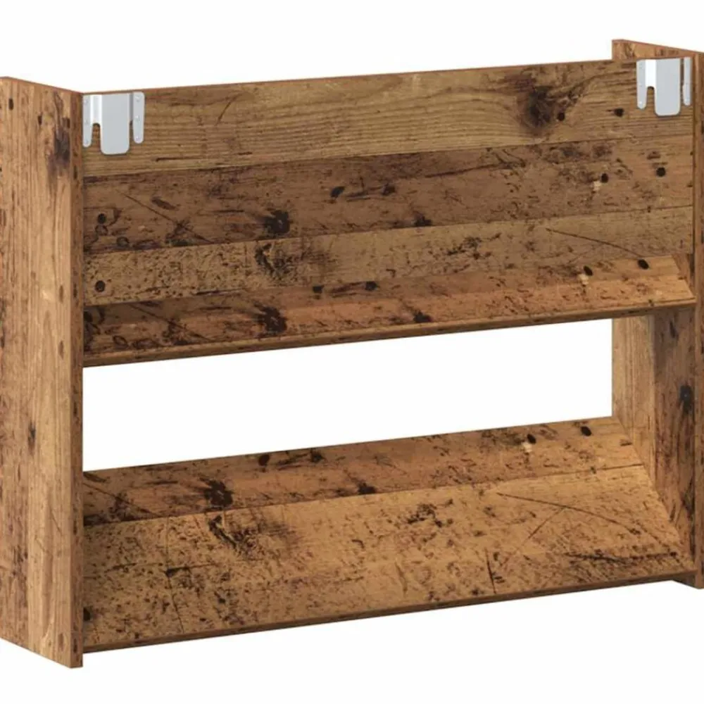 vidaXL Armario Zapatero 2 pcs 80 x 18 x 60 cm Madera envejecida
