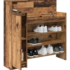 vidaXL Productos Del Hogar-Armario Zapatero con cajón Madera vieja 100,5 x 28 x 100 cm